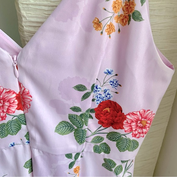 KEEPSAKE THE LABEL - Lilac Floral Long Pencil Slip Dress - Size Medium - Picture 8 of 10